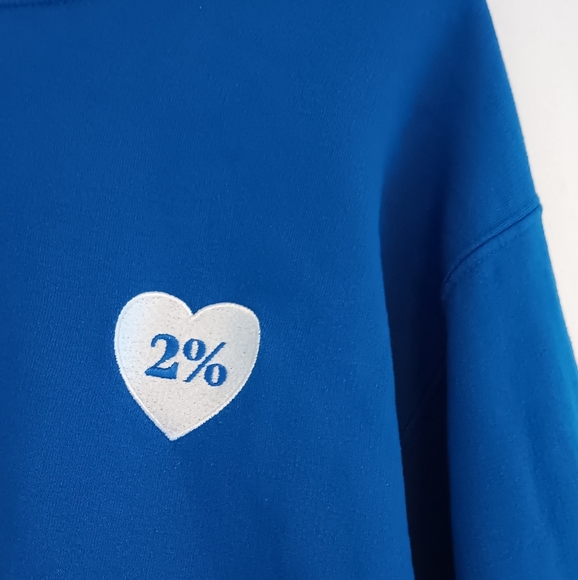 ↠ Dairy Boy Paige Lorenze Cozy 2% Royal Blue Crewneck Cotton Pullover Sweatshirt - Picture 5 of 12